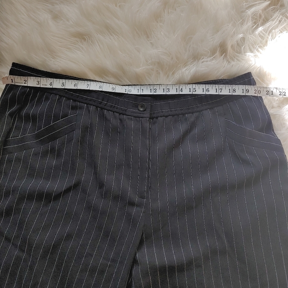 🌿 Eileen Fisher Indigo wide leg cropped pant navy pinstripe size XL - Picture 4 of 8